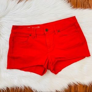 {Madewell} Red Denim Cutoff Shorts